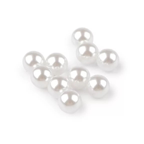 Dekorációs golyócskák / teklagyöngy lyuk nélkül Ø8, 10 mm - 26 (Ø8 mm) fehér (20 db-os csomagolás) Dekorációs golyócskák / teklagyöngy lyuk nélkül Ø8, 10 mm - 26 (Ø8 mm) fehér (20 db-os csomagolás)