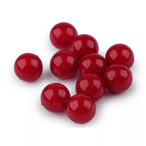 Dekorációs golyócskák / teklagyöngy lyuk nélkül Ø8, 10 mm - 28 (Ø10 mm) sötétpiros (20 db-os csomagolás) Dekorációs golyócskák / teklagyöngy lyuk nélkül Ø8, 10 mm - 28 (Ø10 mm) sötétpiros (20 db-os csomagolás)