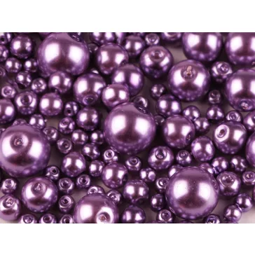   Tekla üveggyöngy méretkeverék Ø4-12 mm - 45B lila (500 g-os csomagolás)