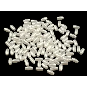   Műanyag teklagyöngyök / Glance rizsszemgyöngyök 3x6 mm - 4 gyöngyszín (250 g-os csomagolás)
