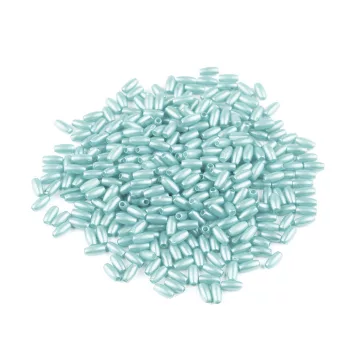   Műanyag teklagyöngyök / Glance rizsszemgyöngyök 3x6 mm - 8 jégkék (10 g-os csomagolás)