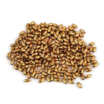   Műanyag teklagyöngyök / Glance rizsszemgyöngyök 3x6 mm - 9 arany (50 g-os csomagolás)