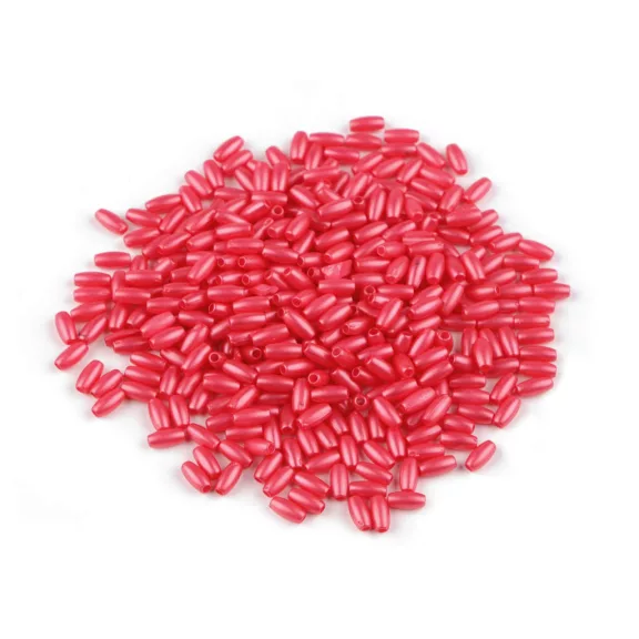 Műanyag teklagyöngyök / Glance rizsszemgyöngyök 3x6 mm - 10 világos piros (10 g-os csomagolás) Műanyag teklagyöngyök / Glance rizsszemgyöngyök 3x6 mm - 10 világos piros (10 g-os csomagolás)