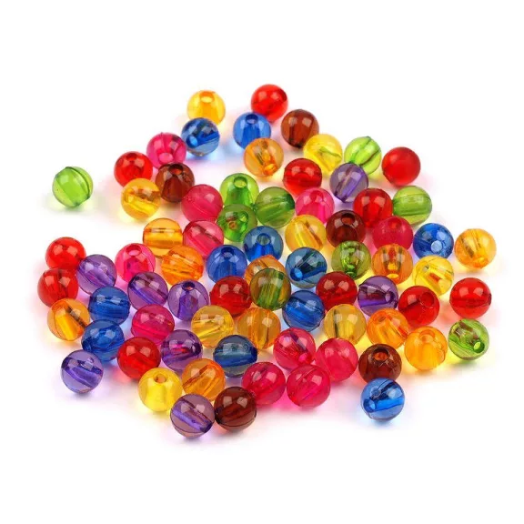 Műanyag gyöngyök Transparent Ø6 mm - 2 MIX multicolor (20 g-os csomagolás) Műanyag gyöngyök Transparent Ø6 mm - 2 MIX multicolor (20 g-os csomagolás)