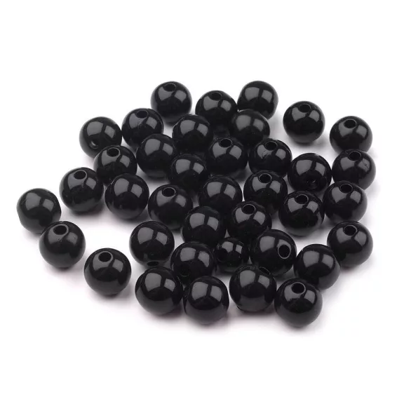 Műanyag göngyök Transparent Ø8 mm - 5 fekete (20 g-os csomagolás) Műanyag göngyök Transparent Ø8 mm - 5 fekete (20 g-os csomagolás)