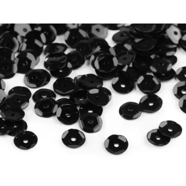   Varrható flitterek Ø6 mm törött - 26A fekete (450 g-os csomagolás)