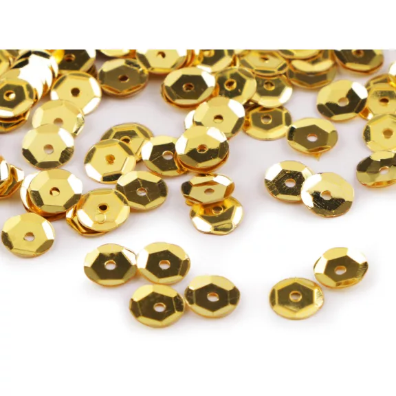 Varrható flitterek Ø6 mm törött - 6 arany (50 g-os csomagolás) Varrható flitterek Ø6 mm törött - 6 arany (50 g-os csomagolás)