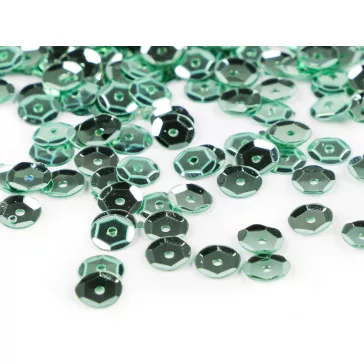   Varrható flitterek Ø6 mm törött - 101 menta (50 g-os csomagolás)