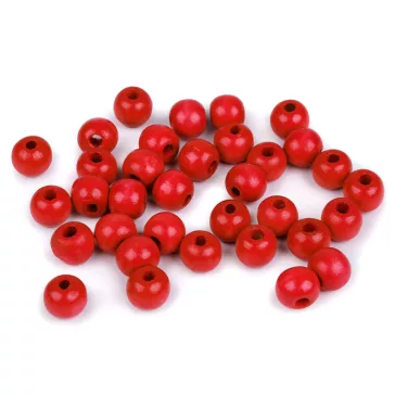   Fa gyöngyök Ø10mm - 1 cinóbervörös (20 g-os csomagolás)
