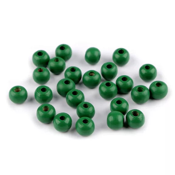 Fa gyöngyök Ø10mm - 8 zöld (1000 g-os csomagolás) Fa gyöngyök Ø10mm - 8 zöld (1000 g-os csomagolás)