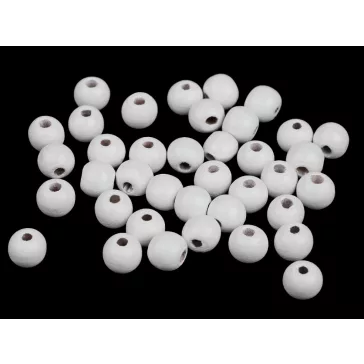 Fa gyöngyök Ø10mm - 21 fehér (100 g-os csomagolás)