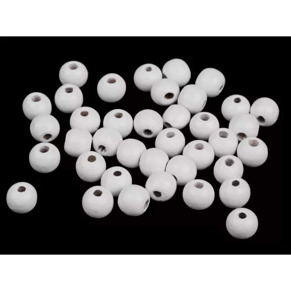 Fa gyöngyök Ø10mm - 21 fehér (100 g-os csomagolás) Fa gyöngyök Ø10mm - 21 fehér (100 g-os csomagolás)