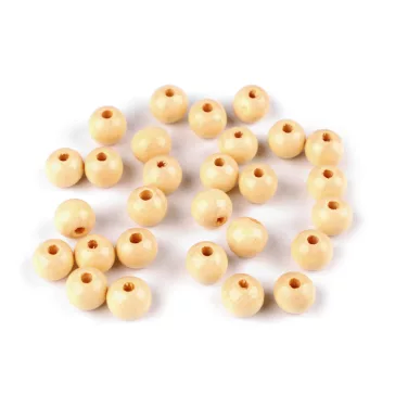Fa gyöngyök Ø10mm - 27 természeti (100 g-os csomagolás)