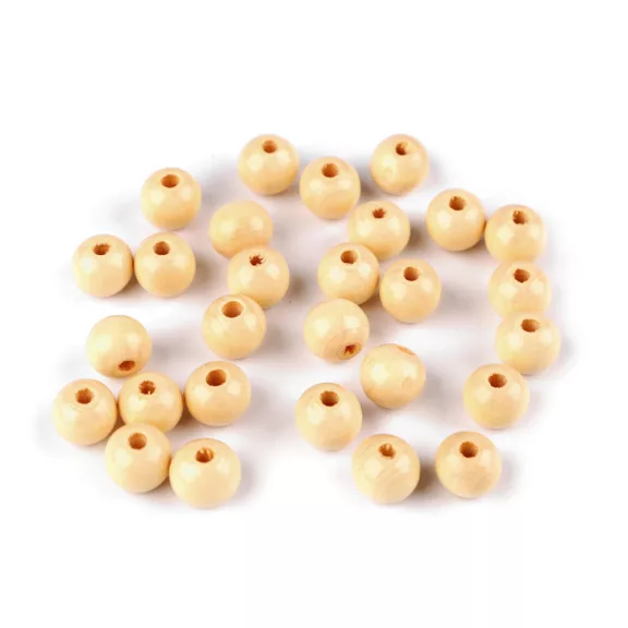 Fa gyöngyök Ø10mm - 27 természeti (100 g-os csomagolás) Fa gyöngyök Ø10mm - 27 természeti (100 g-os csomagolás)