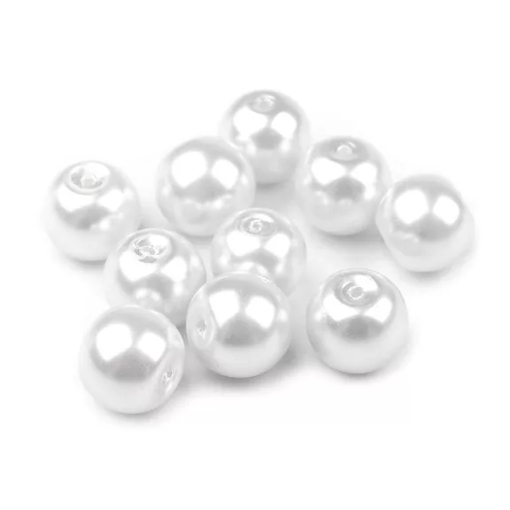 Tekla üveggyöngyök Ø10 mm - 01B fehér (500 g-os csomagolás) Tekla üveggyöngyök Ø10 mm - 01B fehér (500 g-os csomagolás)