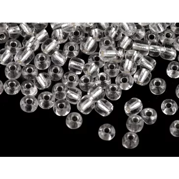   Üveg kásagyöngyök 6/0 - 4 mm-es áthúzóval - 31 ezüst (450 g-os csomagolás)