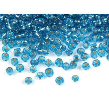   Üveg kásagyöngyök 8/0 - 3 mm-es áthúzóval - 23B türkisz (50 g-os csomagolás)