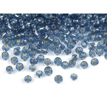   Üveg kásagyöngyök 8/0 - 3 mm-es áthúzóval - 26 kék (50 g-os csomagolás)