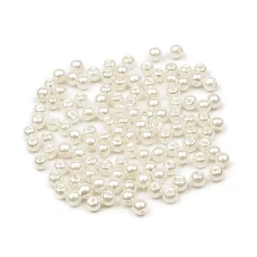   Tekla üveggyöngy Ø4 mm - 02B világos krém (500 g-os csomagolás)