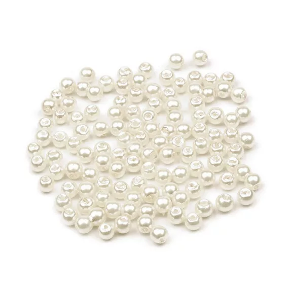 Tekla üveggyöngy Ø4 mm - 02B világos krém (50 g-os csomagolás) Tekla üveggyöngy Ø4 mm - 02B világos krém (50 g-os csomagolás)