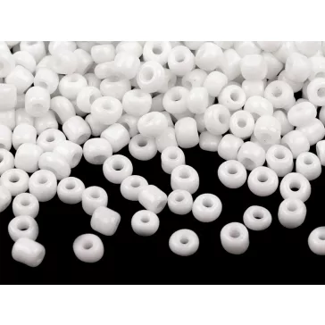   Üveg kásagyöngyök 6/0 - 4 mm-es nem átlátszó - 41 fehér (450 g-os csomagolás)