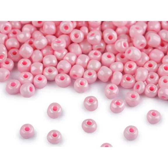 Üveg kásagyöngyök 6/0 - 4 mm-es nem átlátszó - 55 rózsaszín világos gyöngyházat (50 g-os csomagolás) Üveg kásagyöngyök 6/0 - 4 mm-es nem átlátszó - 55 rózsaszín világos gyöngyházat (50 g-os csomagolás)