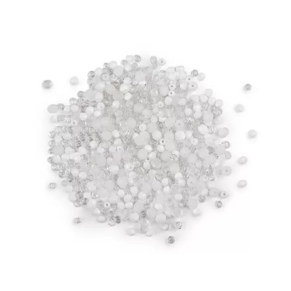 Vegyes üveggyöngyök 2. osztály - 1 Transparent fehér (50 g-os csomagolás) Vegyes üveggyöngyök 2. osztály - 1 Transparent fehér (50 g-os csomagolás)