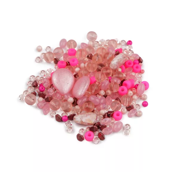Vegyes üveggyöngyök - 17 pink (50 g-os csomagolás) Vegyes üveggyöngyök - 17 pink (50 g-os csomagolás)