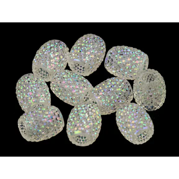 Műanyag gyöngy nagy lyukú 13x15 mm - 2 (001) Transparent AB (250 db-os csomagolás) Műanyag gyöngy nagy lyukú 13x15 mm - 2 (001) Transparent AB (250 db-os csomagolás)