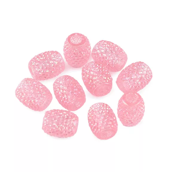 Műanyag gyöngy nagy lyukú 13x15 mm - 10 (057) rózsás világos AB (5 db-os csomagolás) Műanyag gyöngy nagy lyukú 13x15 mm - 10 (057) rózsás világos AB (5 db-os csomagolás)