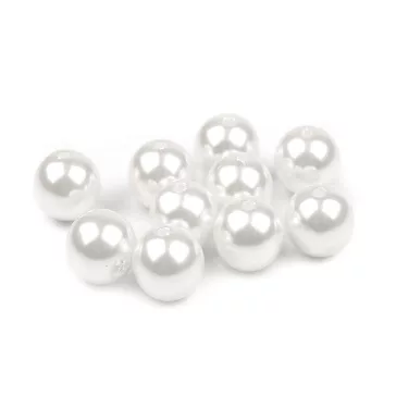   Műanyag teklagyöngyök / Glance gyöngyök Ø12 mm - F2 fehér (25 db-os csomagolás)