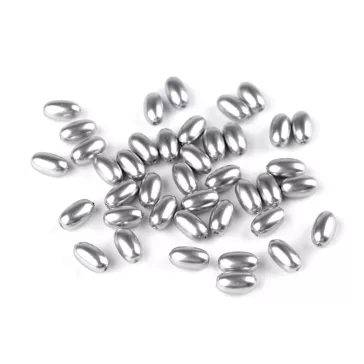   Műanyag teklagyöngyök / Glance oliva gyöngyök 6x10 mm - F30 szürke (10 g-os csomagolás)