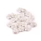 Műanyag teklagyöngyök / gyöngyrózsák bújtatóval Ø13 mm - 1 fehér (20 db-os csomagolás)