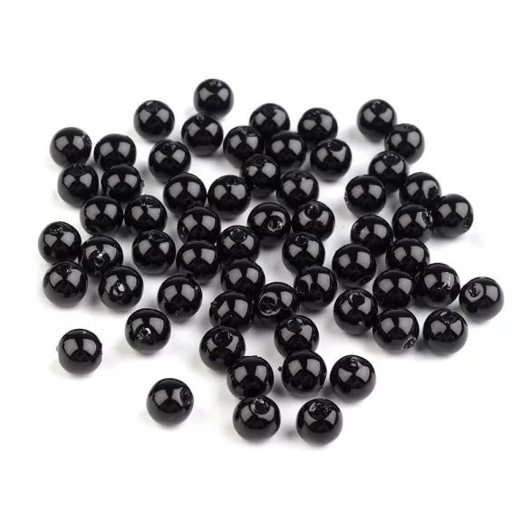 Műanyag teklagyöngyök / Glance gyöngyök Ø6 mm - F75 fekete (100 g-os csomagolás) Műanyag teklagyöngyök / Glance gyöngyök Ø6 mm - F75 fekete (100 g-os csomagolás)