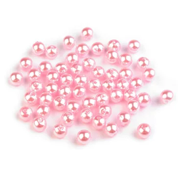   Műanyag teklagyöngyök / Glance gyöngyök Ø6 mm - F49 rózsás világos (20 g-os csomagolás)