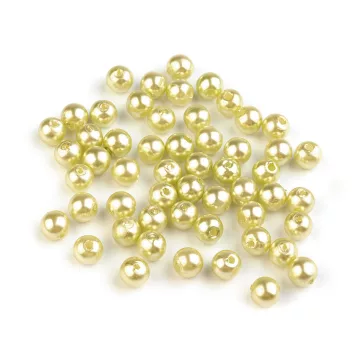   Műanyag teklagyöngyök / Glance gyöngyök Ø6 mm - F6 limezöld (100 g-os csomagolás)