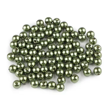   Műanyag teklagyöngyök / Glance gyöngyök Ø6 mm - F37 zöld sötét (20 g-os csomagolás)