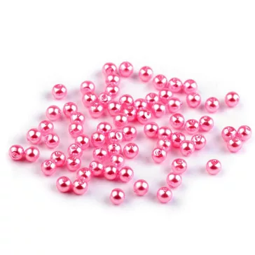   Műanyag teklagyöngyök / Glance gyöngyök Ø5 mm - F28 rózsaszín (500 g-os csomagolás)