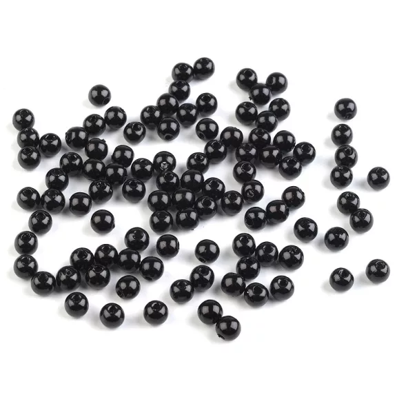 Műanyag teklagyöngyök / Glance gyöngyök Ø5 mm - F75 fekete (10 g-os csomagolás) Műanyag teklagyöngyök / Glance gyöngyök Ø5 mm - F75 fekete (10 g-os csomagolás)