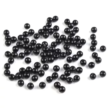   Műanyag teklagyöngyök / Glance gyöngyök Ø5 mm - F75 fekete (500 g-os csomagolás)