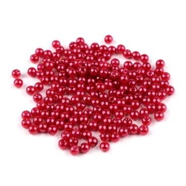   Műanyag teklagyöngyök / Glance gyöngyök Ø5 mm - F78 piros gyöngyös (10 g-os csomagolás)