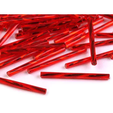   Preciosa Rokajl csavart szalmagyöngy 30 mm kásagyöngy - 97070 piros (200 g-os csomagolás)