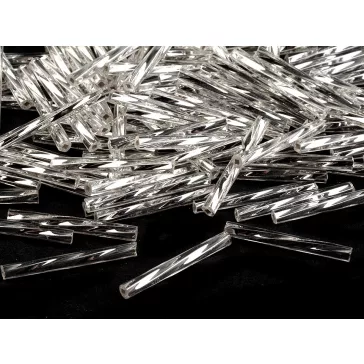   Preciosa Rokajl csavart szalmagyöngy 30 mm kásagyöngy - 78102 ezüst (400 g-os csomagolás)
