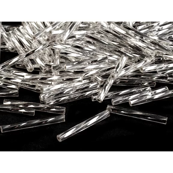 Preciosa Rokajl csavart szalmagyöngy 30 mm kásagyöngy - 78102 ezüst (20 g-os csomagolás) Preciosa Rokajl csavart szalmagyöngy 30 mm kásagyöngy - 78102 ezüst (20 g-os csomagolás)