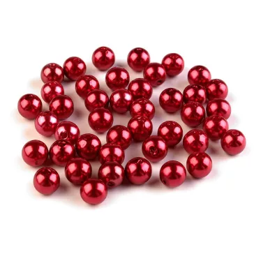   Műanyag teklagyöngyök / Glance gyöngyök Ø8 mm - F80 piros (100 g-os csomagolás)