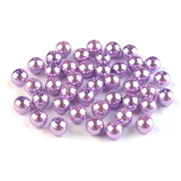   Műanyag teklagyöngyök / Glance gyöngyök Ø8 mm - F24 világosabb lila (100 g-os csomagolás)