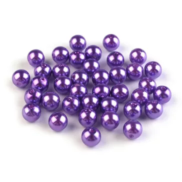   Műanyag teklagyöngyök / Glance gyöngyök Ø8 mm - F25 lila dunkel (100 g-os csomagolás)