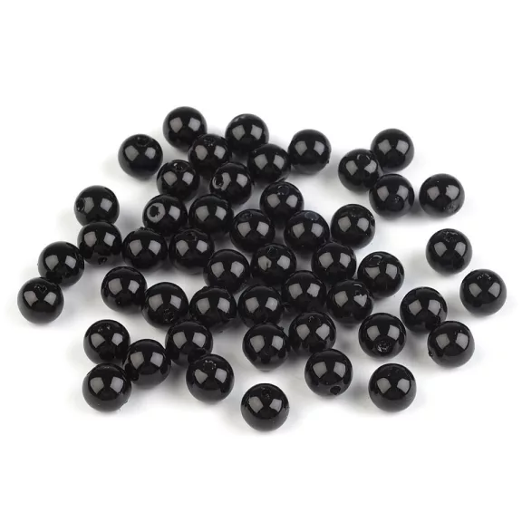 Műanyag teklagyöngyök / Glance gyöngyök Ø8 mm - F75 fekete (500 g-os csomagolás) Műanyag teklagyöngyök / Glance gyöngyök Ø8 mm - F75 fekete (500 g-os csomagolás)