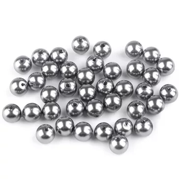   Műanyag teklagyöngyök / Glance gyöngyök Ø8 mm - F39 szürke (100 g-os csomagolás)