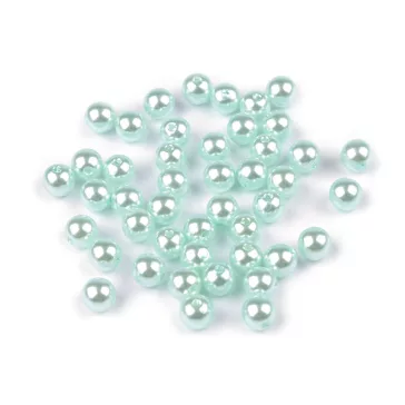   Műanyag teklagyöngyök / Glance gyöngyök Ø8 mm - F18 mentolzöld (100 g-os csomagolás)